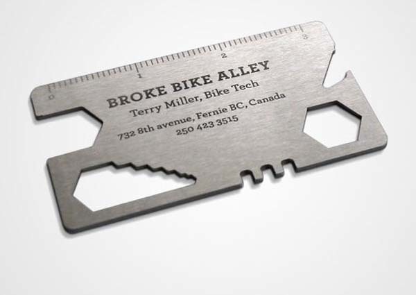15.) A bike repair shop's highly useful business card