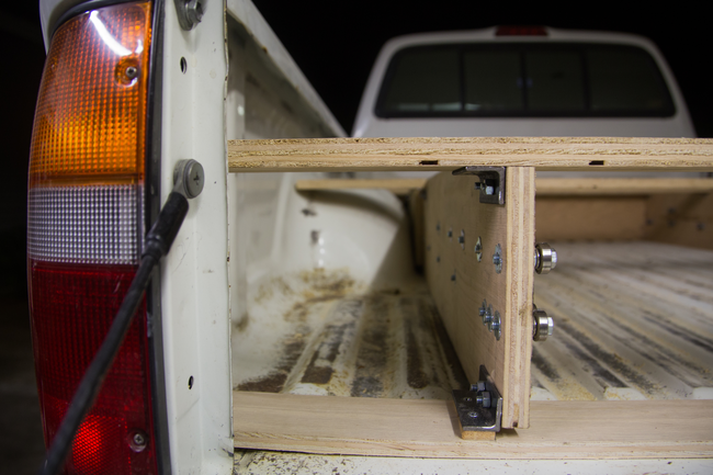 The frame is bolted for easy removal.