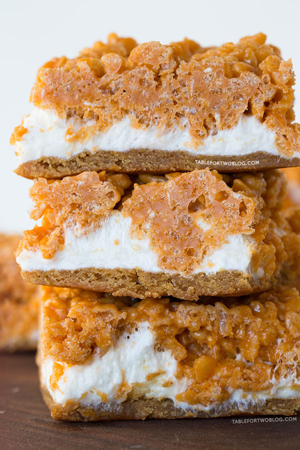 Butterscotch Fluffernutter Krispy Bars