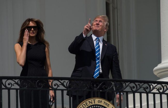 But can we really blame average Joes for ignoring the call to avoid staring at the sun during the eclipse when our very own president couldn’t help sneaking a peek with the naked eye? First Lady Melania clearly had a better grasp on this situation.
