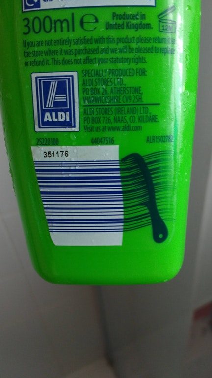 And this one's on a shampoo bottle.