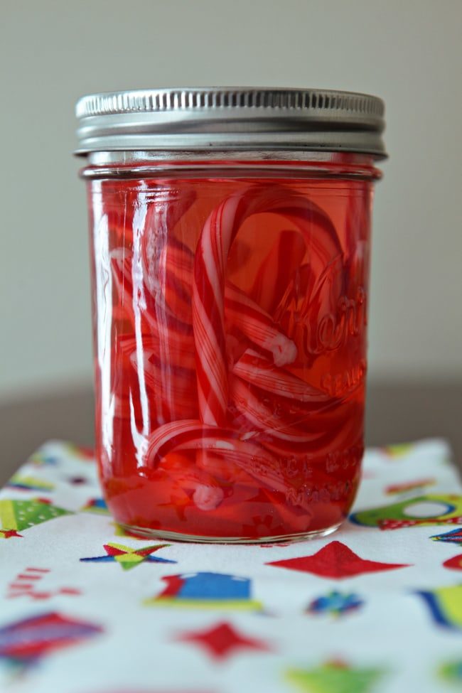 Got leftover candy canes from Christmas? Dissolve them in a jar of vodka for tasty party drinks!