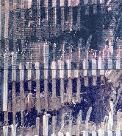 9/11 South Tower Woman: In these two photographs of the gaping hole the plane crashed into the South Tower of of the WTC on 9/11, you can see a woman standing on the edge of the hole waving. Her name is Edna Clinton, and the mystery many people say of these photos is that she actually was a survivor. People inquire how she was able to survive everything that happened at that location, then go on to make it out of the building.