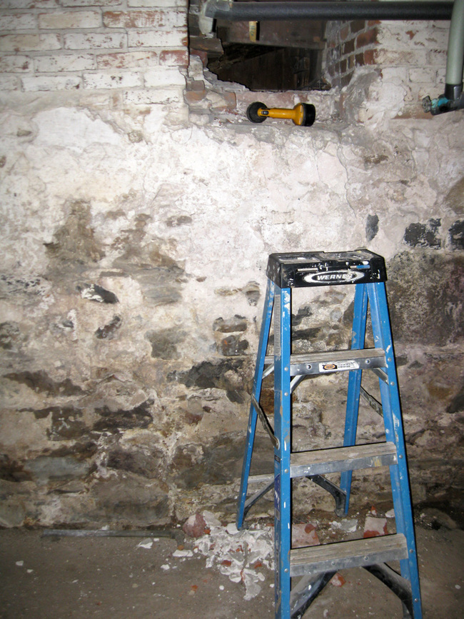 Instead of tearing up the living room floor, they tried to find it from the basement.