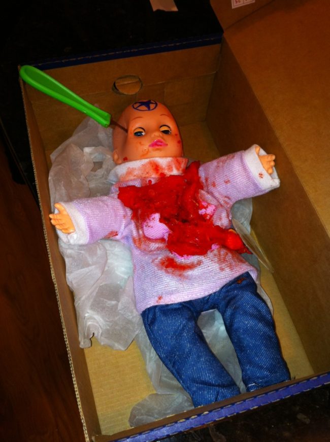 One dad was all too excited to send this lovely package to his son on All Hallows' Eve.