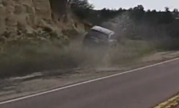 Things got even more tense when it almost crashed on the side of the road...