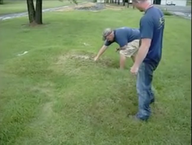As the men try to poke and prod at the mammoth pimple,it springs a leak.