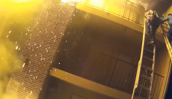 Amazing Firefighter Catches Child Thrown From Burning Building When ...