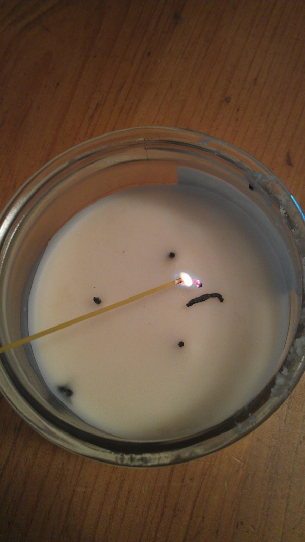 4.) Use a dry strand of spaghetti to light hard-to-reach candles.