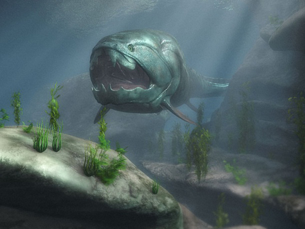 15.)Dunkleosteus:或“ Dunkle的骨头”,是有史以来最大的装甲颚鱼之一。 它是海洋中最猛烈的掠食者之一。 它可能长达10米,重3.6吨。