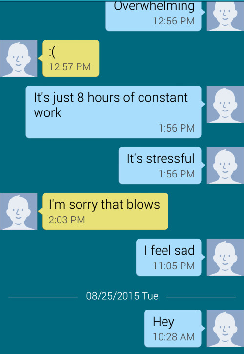 After these texts, this person died of an overdose.
