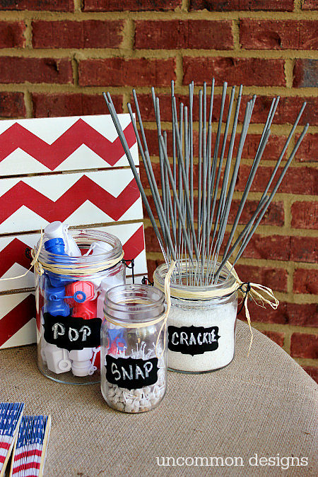 Put sparklers and fire crackers in cute, labeled jars and take a photo before the youths ruin them.