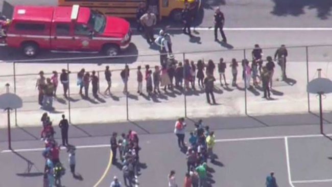 Chief Jarrod Burguan‏ says police believe there is no longer any threat, but the school will be closed for at least the next two days.