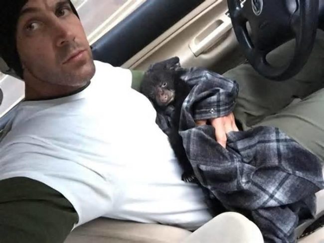 Hancock knew that if the mother was nearby, she was likely to attack. Nevertheless, he held the bear close and kept running, risking his own life to save the tiny, sick animal.