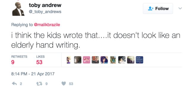 What exactly does elderly handwriting look like?