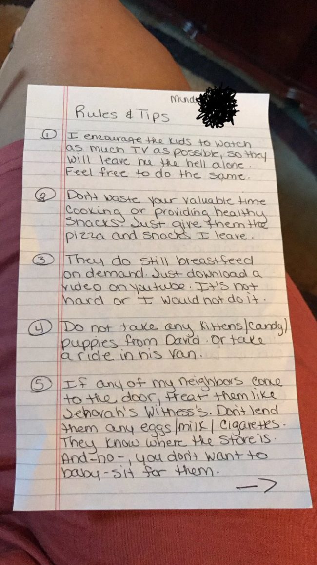 This mom certainly has an epic sense of humor, and we think she definitely deserves a break if this funny rant tells us anything about her stress levels.