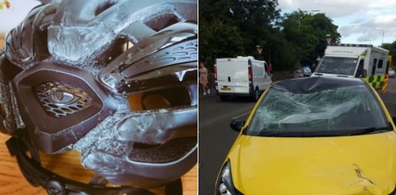 "My head and faced crushed the windscreen."