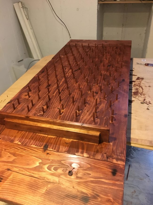 With most of the hard work done, hellkyng stained it with this rich, classy color.