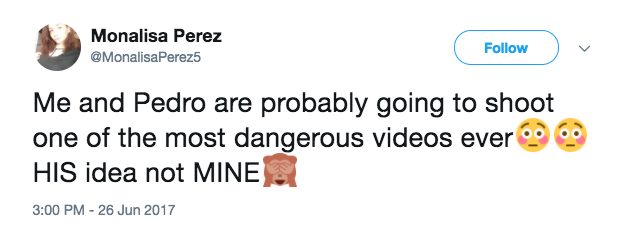 On the day they recorded the stunt, Perez tweeted about it and acknowledged the serious risk. Still, they both decided to do it.