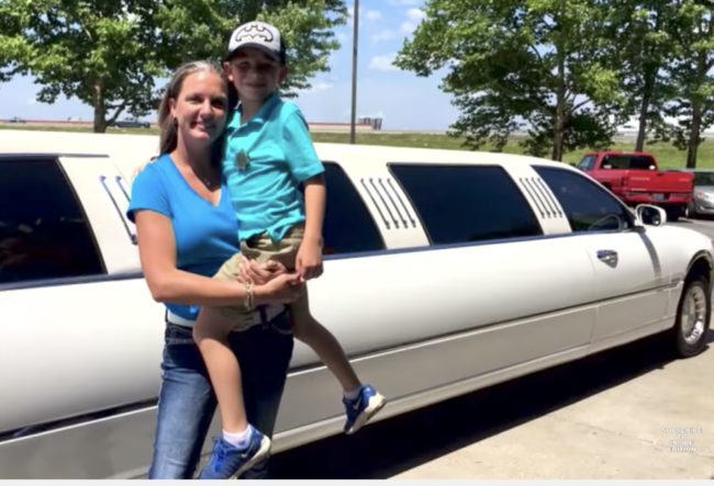 They were surprised when a limo arrived outside their house and took them to a local Dave and Buster’s.