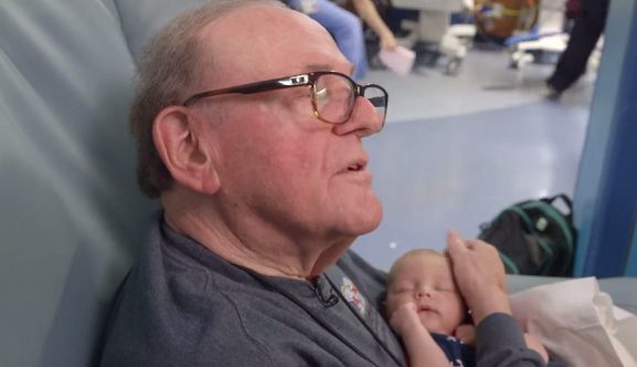 He's been volunteering in the NICU and pediatric intensive care unit for 12 years, and has found a lot of joy in spending time with these babies since he retired.
