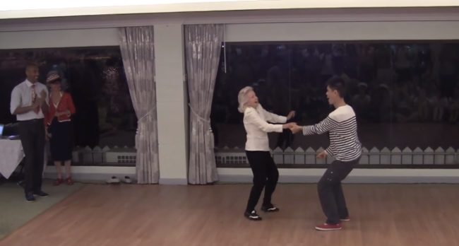 Young men lined up for their turn to dance with her, and when they got it, she didn't disappoint.