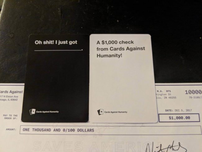 So they decided to use a portion of the donations and mail $1,000 checks to the poorest 100 contributors, based off demographic questions customers answered when subscribing to the promotion.
