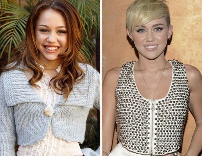 Miley Cyrus - 2006 and now.