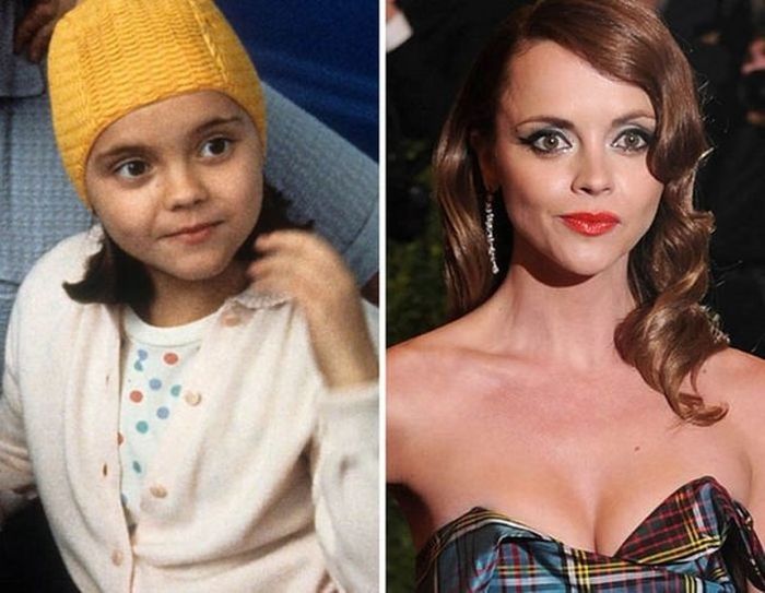 Christina Ricci - 1990 and now.