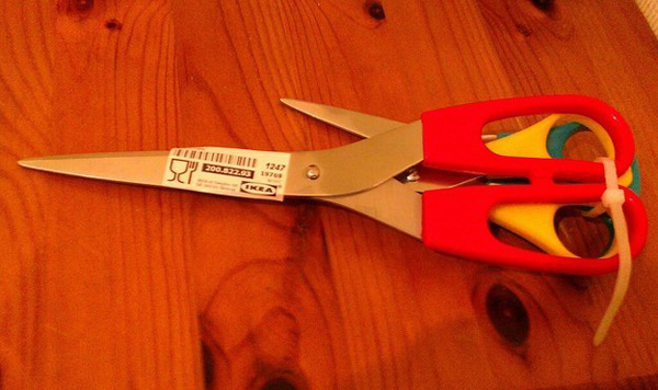 28.) Sharp scissors that you need sharp scissors to use. :(