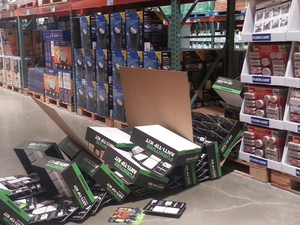 14.) Anti-tip kits are prone to tipping.